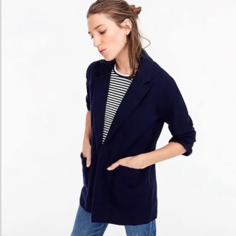 J. Crew navy blue sweater jacket